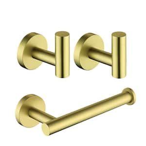 3 -Piece Bath Hardware Set with Mounting Hardware in Stainless Steel Brushed Gold