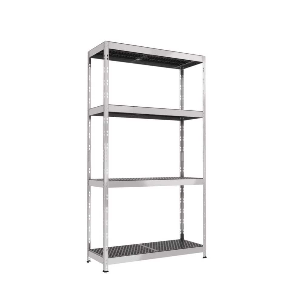 All-Road 4-Tier Steel Storage Shelving Unit, Silver, Washable Polypropylene Racks, Indoor/Outdoor Use, 29 x 20 x 71 in price history on PriceWatchPro