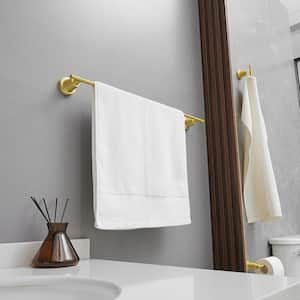 Bathroom Hardware Set 4-Piece Bath Hardware Set with Towel Bar, Robe Hook, Toilet Paper Holder in Brushed Gold