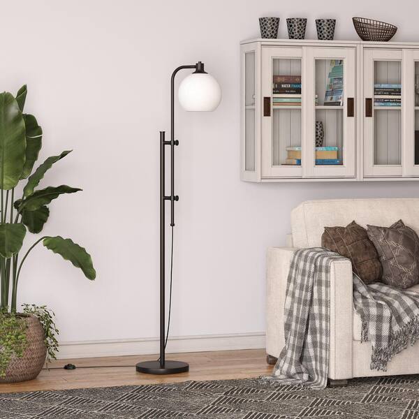 Hudson & Canal FL1734 68 in. Conan Metal Floor Lamp with Metal Shade Blackened Bronze