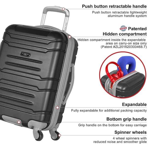 VERAGE Expandable Foldable Luggage Bag Collapsible Suitcases Rolling Travel Duffel Bag Lightweight Suit Case with Detachable Spinner Wheels(Blue,21