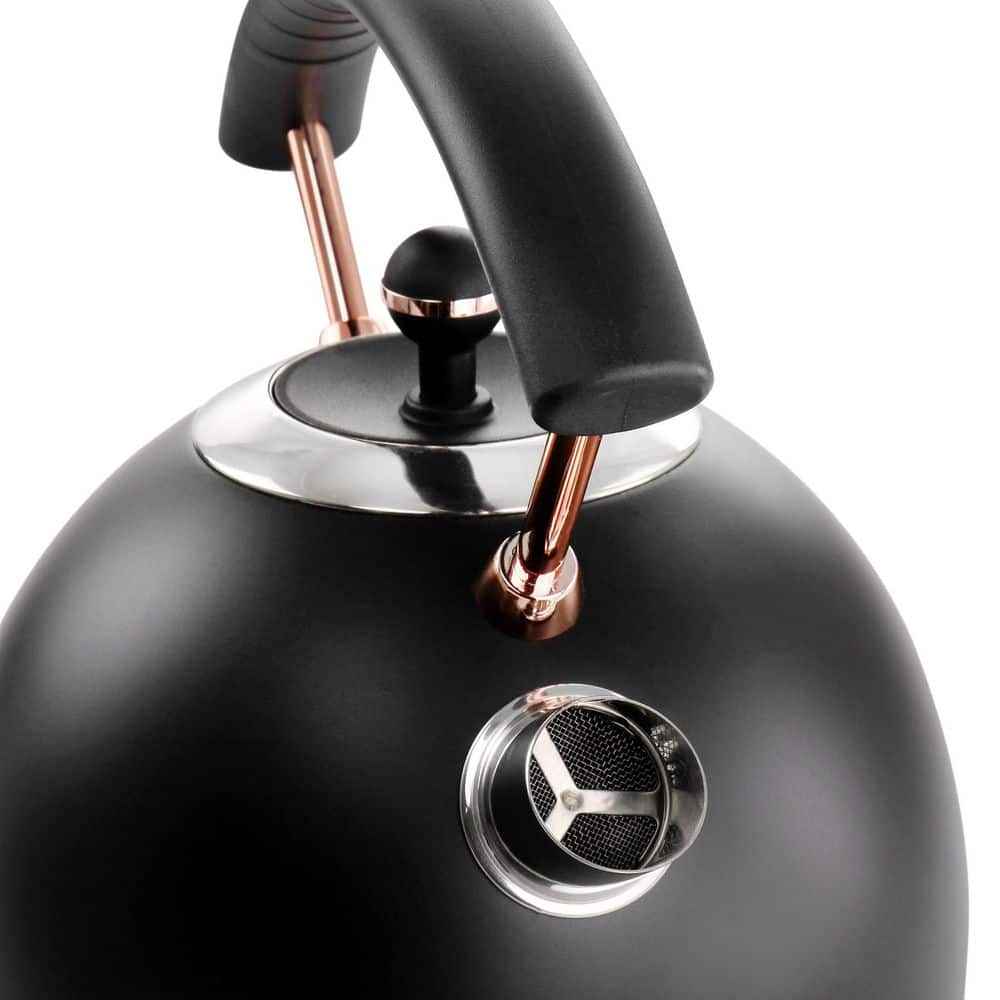 MegaChef 1.8 Liter Matte Black and Rose Gold Electric Kettle