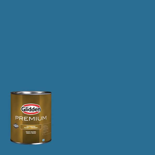 Glidden Premium 1 qt. Blue Oasis PPG1158-6 Flat Exterior Latex Paint