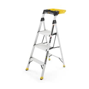 4 .5 ft. Aluminum Dual Platform Step Ladder with Project Bucket ( 9 ft. Reach ), 250 lbs. Capacity Type I Duty Rating