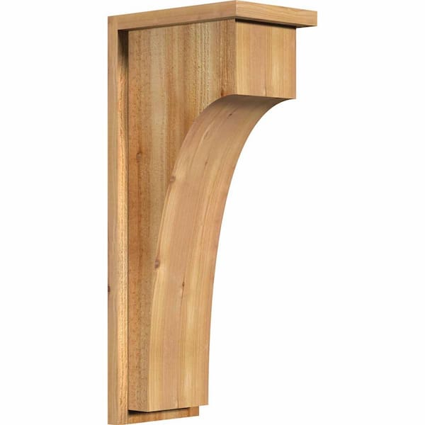 Ekena Millwork 8 in. x 12 in. x 28 in. Huntington Rough Sawn Western Red Cedar Corbel with Backplate