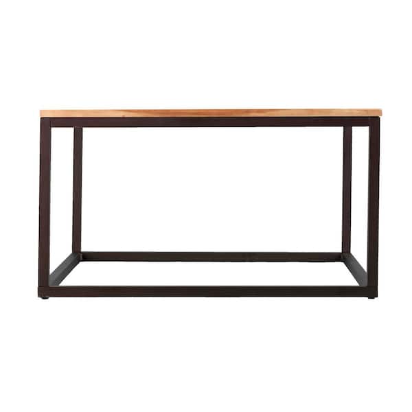 Southern Enterprises Bagley Black Square Wood Outdoor Coffee Table