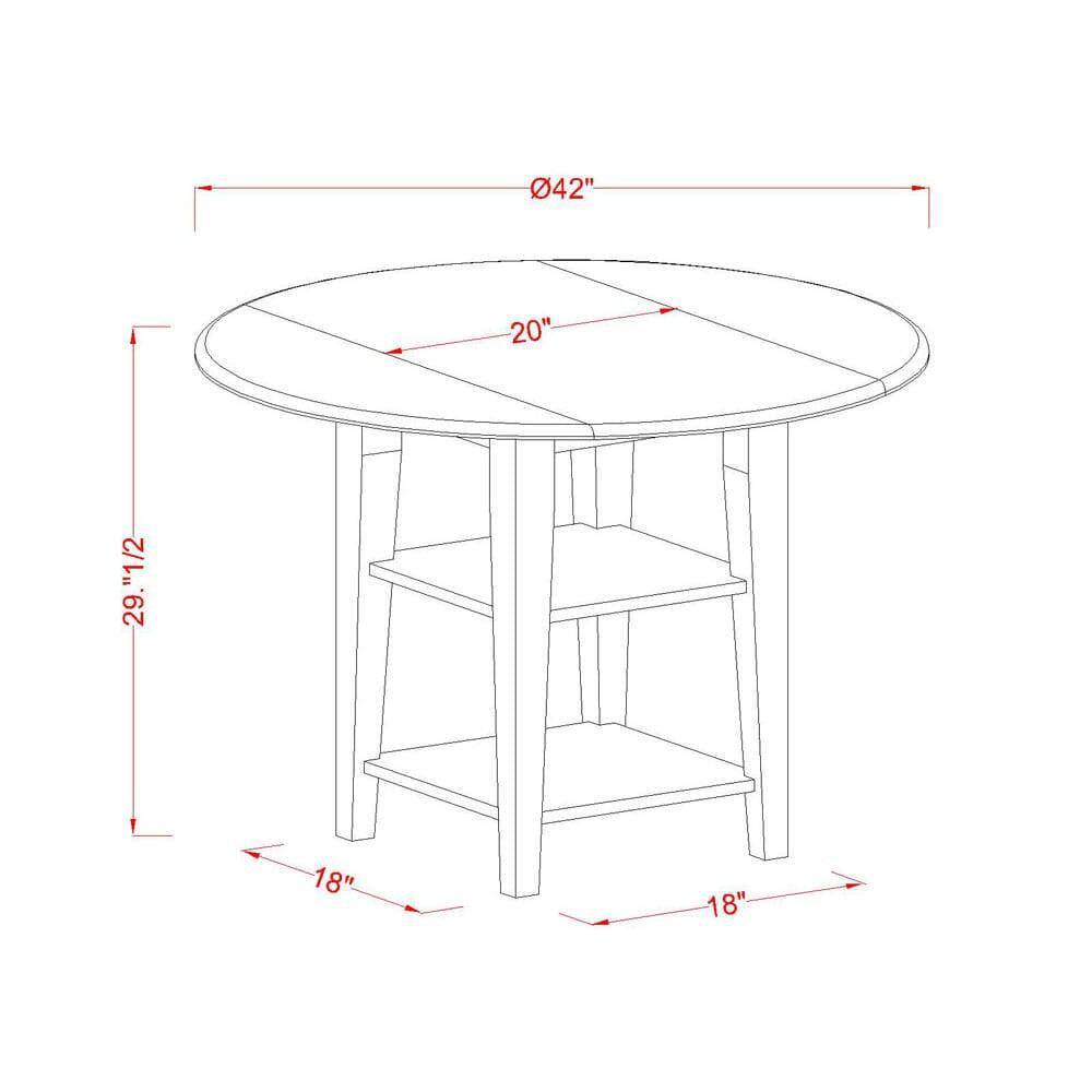 Linen White Round Dining Table Set with Navy Blue Faux Leather Chairs