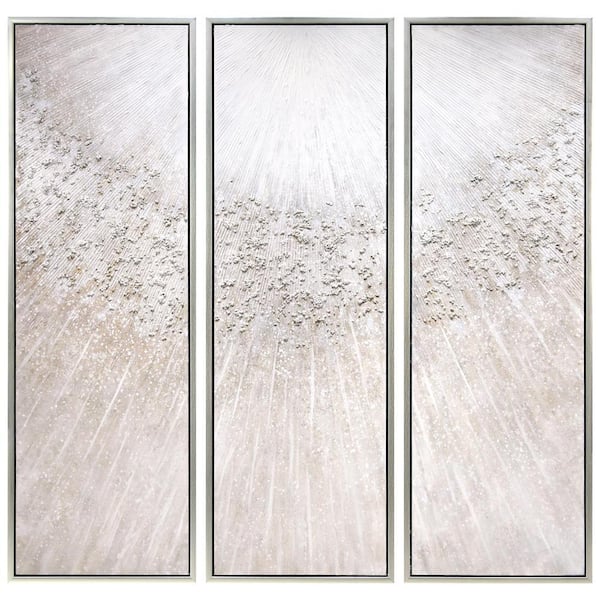 Empire Art Direct Silver Radiant Trio Textured Glitter Hand