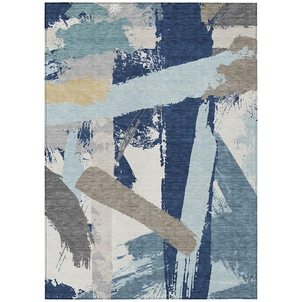Chantille Machine Washable Indoor/Outdoor Abstract ACN3092 Blue 10 ft. x 14 ft. Area Rug