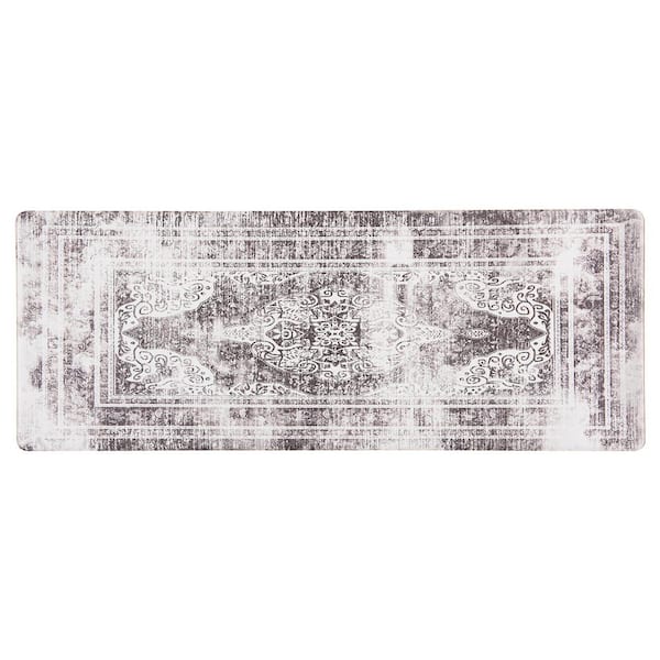 World Rug Gallery Distressed Traditional Gray 18"x47" Anti-Fatigue Standing Mat