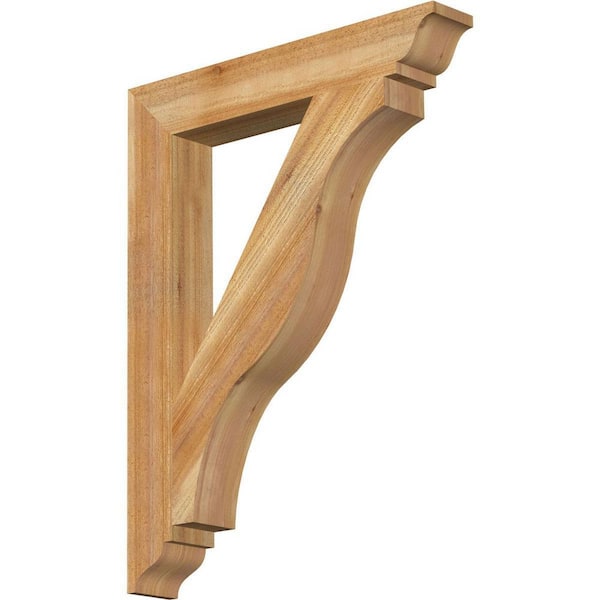 Ekena Millwork 4 in. x 34 in. x 26 in. Western Red Cedar Funston Traditional Rough Sawn Bracket