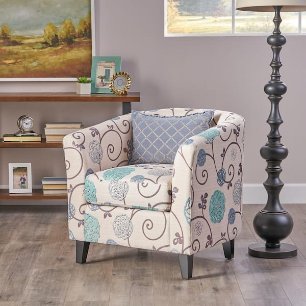Noble House Preston Multicolor Fabric Club Chair (Set of 1)