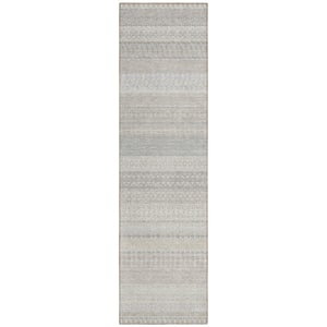 Chantille ACN576 Ivory 2 ft. 3 in. x 7 ft. 6 in. Machine Washable Indoor/Outdoor Geometric Runner Rug