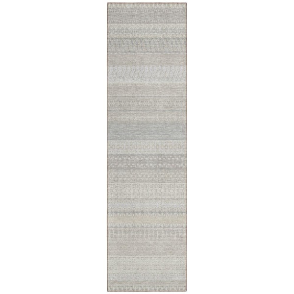 Addison Rugs Chantille ACN576 Ivory 2 ft. 3 in. x 7 ft. 6 in. Machine Washable Indoor/Outdoor Geometric Runner Rug