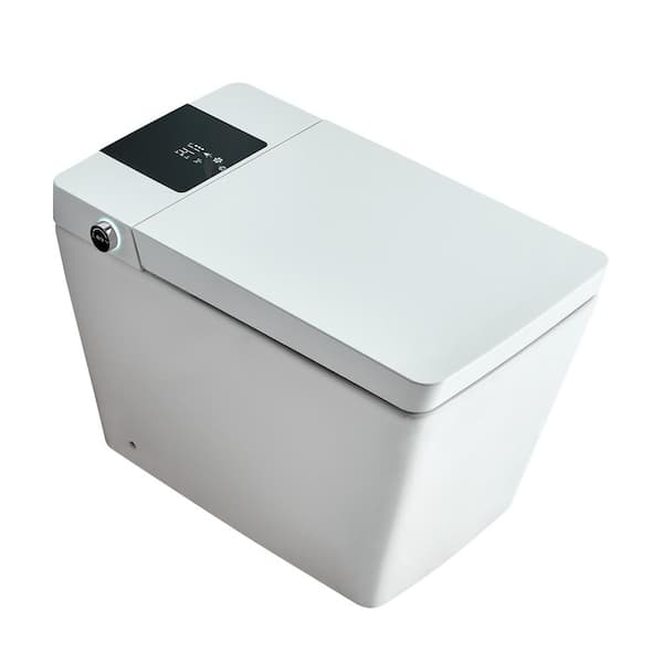 ANGELES HOME Rectangular 12-Inch Rough-In Smart Bidet Toilet with Auto Open/Flushing and Remote