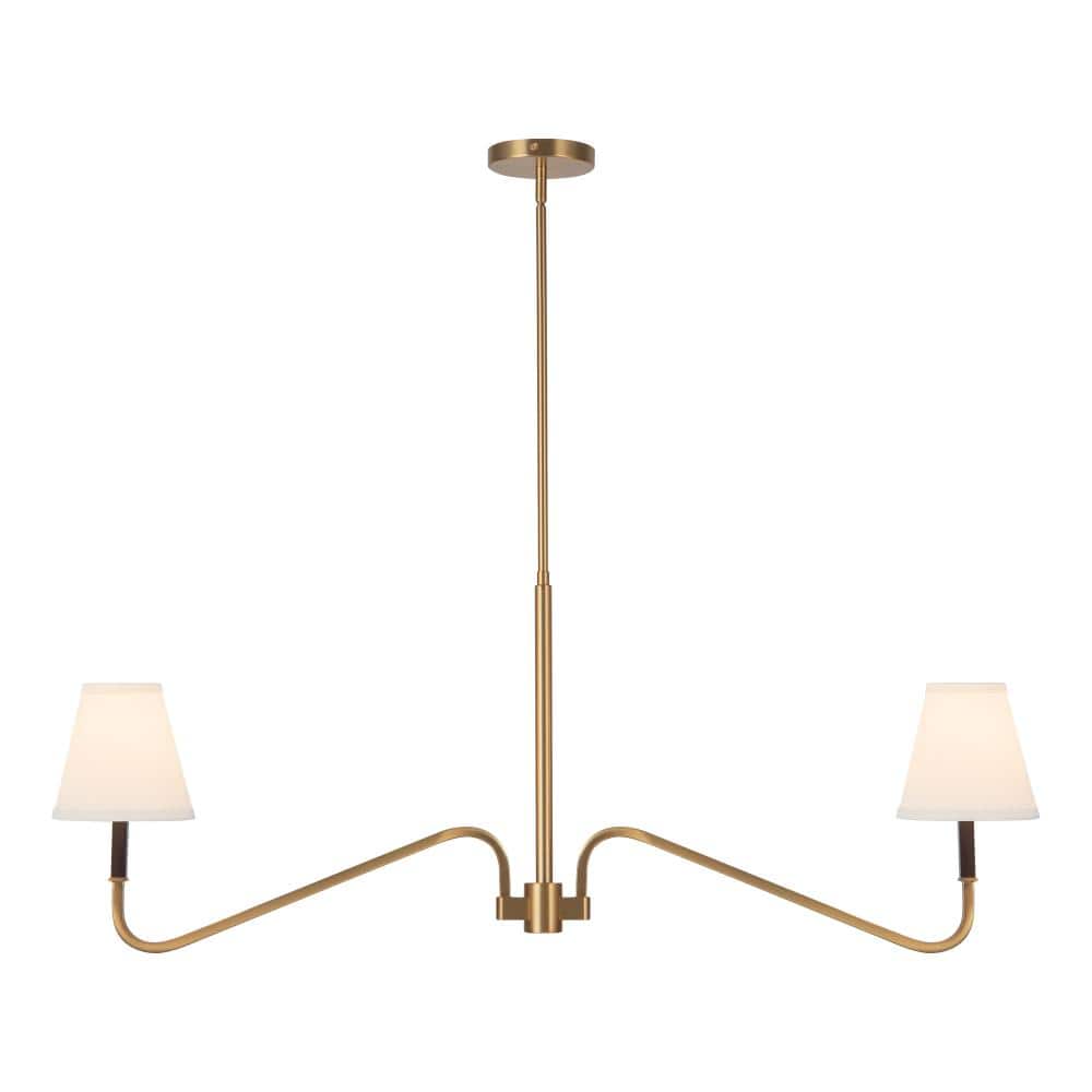 Sloan 30-in Brushed Gold Linear Pendant with White Linen Shades price history on PriceWatchPro