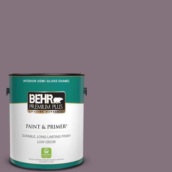 BEHR PREMIUM PLUS 1 gal. #690F-6 Wine Frost Semi-Gloss Enamel Low Odor Interior Paint & Primer