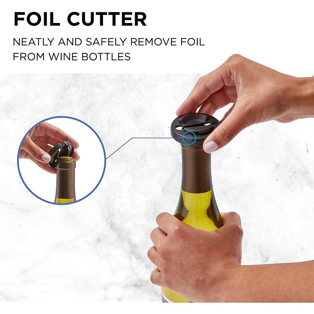 Ivation Blue Electric Wine Opener Set with Aerator and Preserver