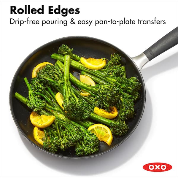 OXO Good Grips Nonstick 3-Piece Hard-Anodized Aluminum Frying Pan Set, Black