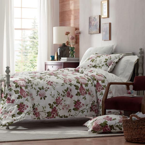 Legends Hotel Victorian Bloom Wrinkle-Free Ivory Multi King/California King Coverlet