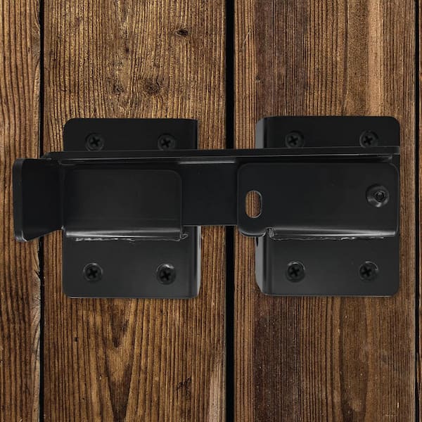 8.9 in. L Black Galvanized Steel Ultra-Strength Gate Flip Latch with Durable Security Solution for Gates and Fences