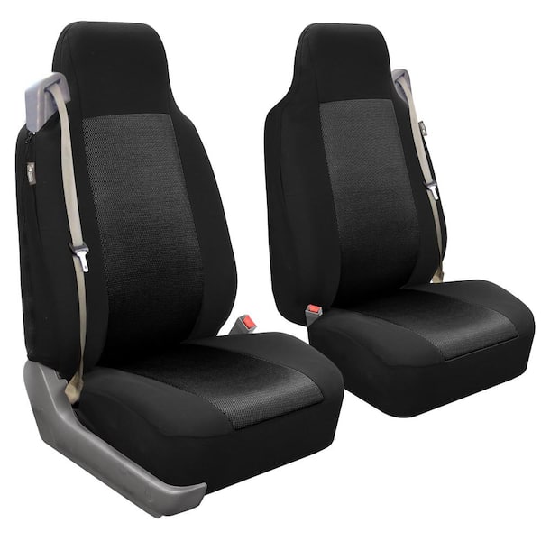 FH Group Flat Cloth 47 in. x 23 in. x 1 in. Built-In Seatbelt Compatible High Back Front Seat Covers