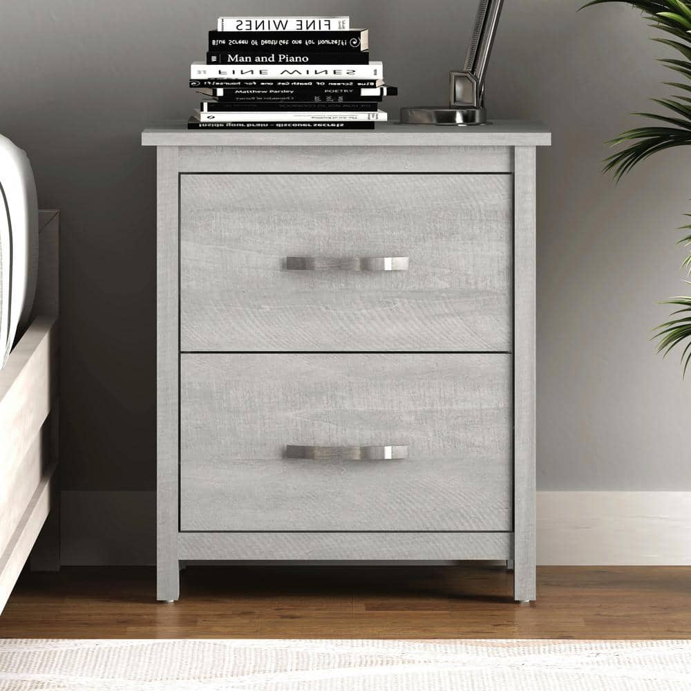 GALANO Layton 2-Drawer Dusty Gray Oak Nightstand Sidetable (21.9 in. x 19.1  in. x 15.7 in.) SH-GDIPU2770WAY - The Home Depot
