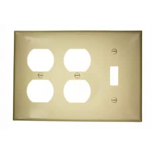 Ivory 3-Gang 1-Toggle/2-Duplex Wall Plate (1-Pack)