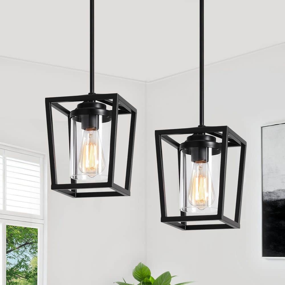 ZSMIHDOH 7 in. 2-Light Black Modern F...