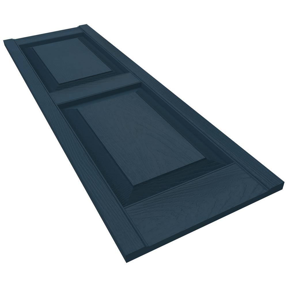 Classic Blue Vinyl Raised Panel Exterior Shutters, 51" x 14.75" (Set of 2)