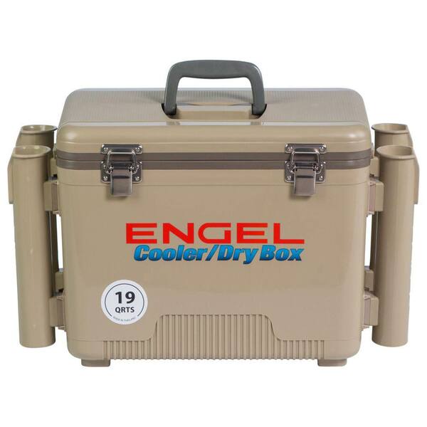 Engel 19 qt. Fishing Rod Holder Attachment Insulated Dry Box Cooler, Tan  UC19T-RH - The Home Depot