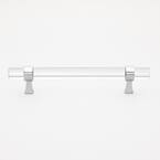 6-1/4 in. Center-to-Center Clear Acrylic Cabinet Drawer Pull with Polished Chrome Bases (10-Pack)