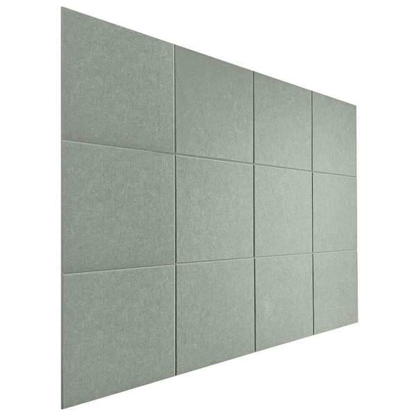 Afoxsos 47 x 35 Felt Wall Tiles 12-Pack with Safe Removable Adhesive Tabs Recycled Polyester Multipurpose for Home Office Sage