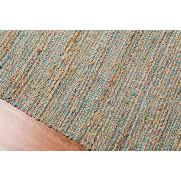 Naturals 8 ft. X 10 ft. Blue Solid Color Area Rug