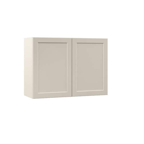 Hampton Bay Designer Series Melvern 33 in. W 12 in. D 42 in. H Assembled Shaker Wall Kitchen Cabinet in Cloud