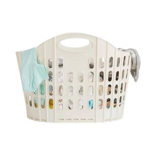 38 Liter Ivory Plastic Laundry Basket Foldable Storage Hamper
