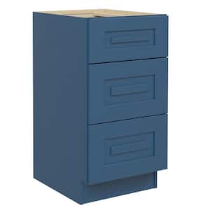 Greenwich Velencia Blue 34.5 in. H x 18 in. W x 24 in. D Plywood Laundry Room Drawer Base Cabinet with 0 Shelves
