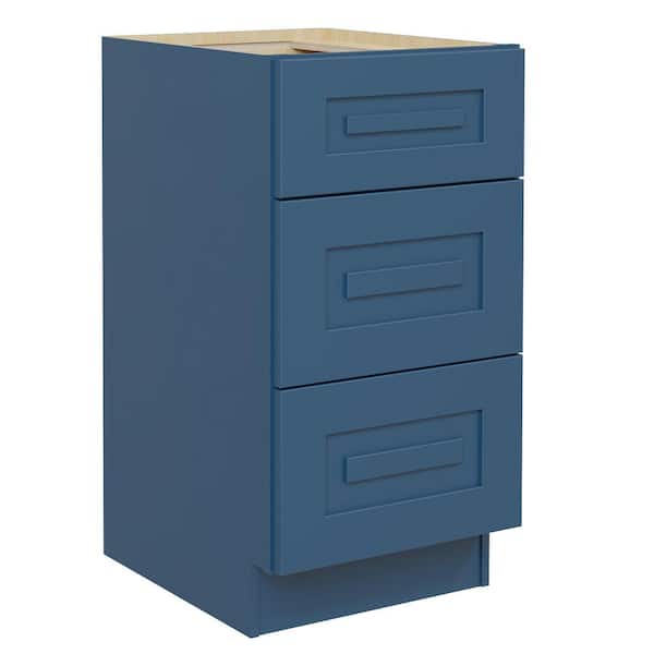 MILL'S PRIDE Greenwich Velencia Blue 34.5 in. H x 18 in. W x 24 in. D Plywood Laundry Room Drawer Base Cabinet with 0 Shelves