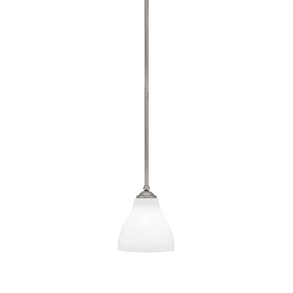 Unbranded Clevelend 100-Watt 1-Light Graphite Pendant Mini Pendant Light with White Marble Glass and Light Bulb Not Included