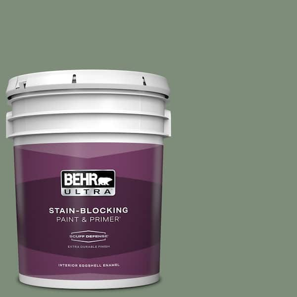 BEHR ULTRA 5 gal. #450F-5 Amazon Moss Extra Durable Eggshell Enamel Interior Paint & Primer