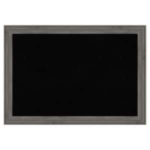 Regis Barnwood Grey Narrow Wood Framed Black Corkboard 27 in. x 19 in. Bulletin Board Memo Board