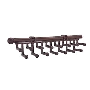 2.5 in. H x 2 in. W x 14 in. D Oil-Rubbed Bronze Pull-Out 15-Hook Tie/Scarf Rack