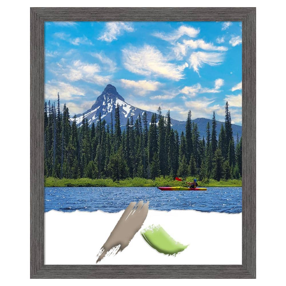 Amanti Art Pinstripe Plank Grey Thin Picture Frame Opening Size 18 x 22 ...