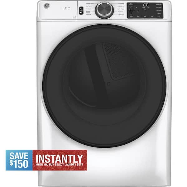 7.8 cu.ft. Smart Front Load Gas Dryer in White with Sanitize Cycle, ENERGY STAR