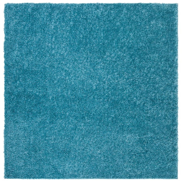 SAFAVIEH August Shag Turquoise 5 ft. x 5 ft. Square Solid Area Rug