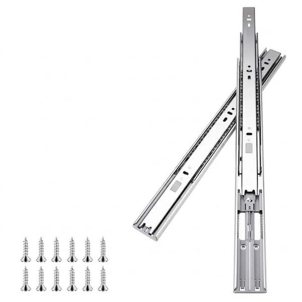 Side Mount 20 in. Silver Steel Undermount Soft-Close Heavy Duty Ball Bearing Drawer Slides 6 Pairs