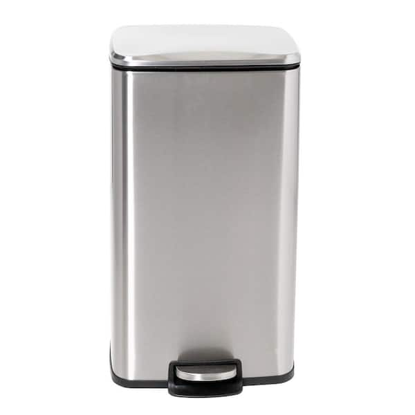 Home Zone Living 7.6 Gallon Under Cabinet Open Pull Out Trash Can,  Adjustable Slide Out Waste Bin