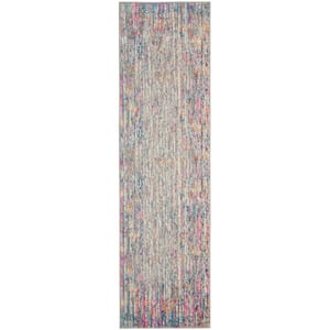 Passion Ivory/Multi 2 ft. x 8 ft. Abstract Geometric Contemporary Kitchen Runner Area Rug
