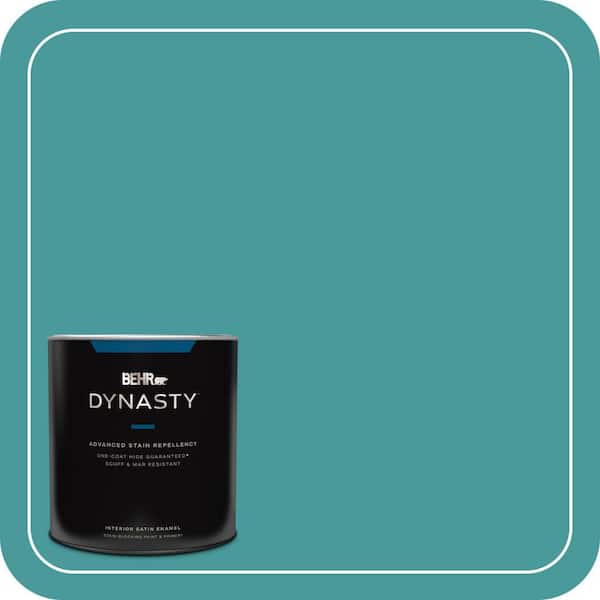 BEHR DYNASTY 1 qt. #510D-6 Aquatic Green Satin Enamel Interior Stain-Blocking Paint & Primer