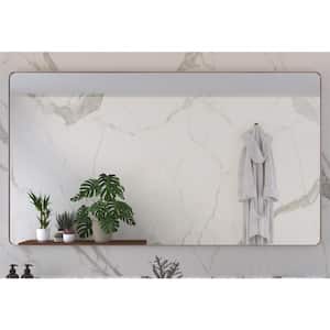 72 in. W x 40 in. H Rectangular Framed Wall Mounted Bathroom Vanity Mirror in Brushed Nickel
